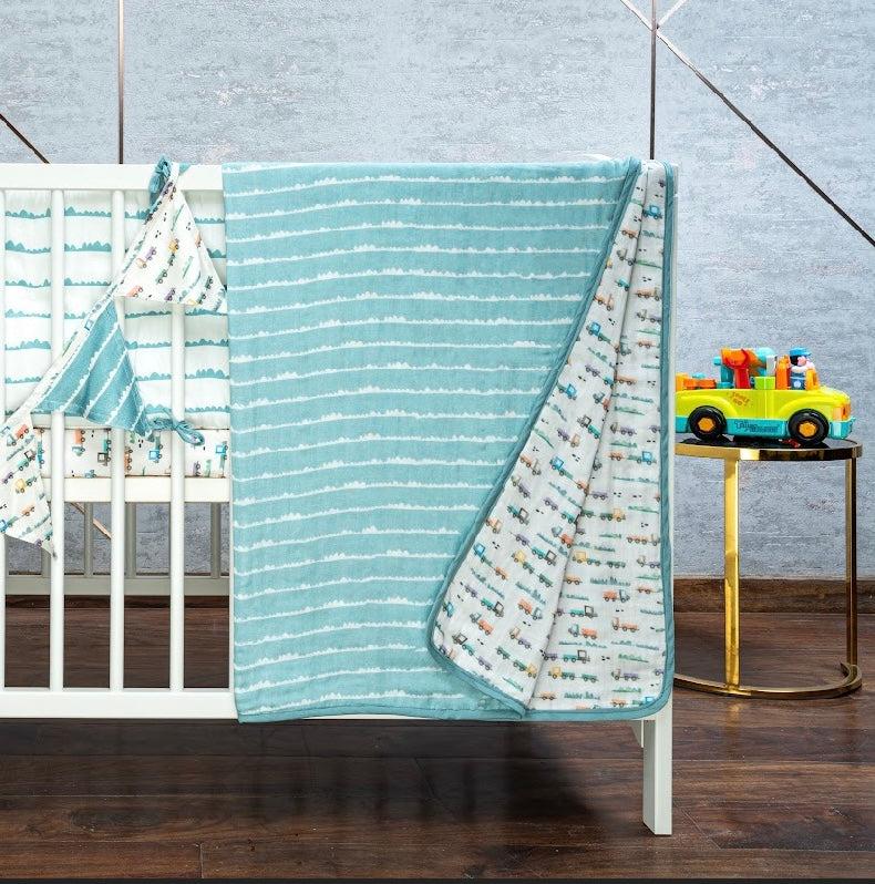 Tiny Snooze Organic Summer Blanket- Traffic Jam 6-12 Years