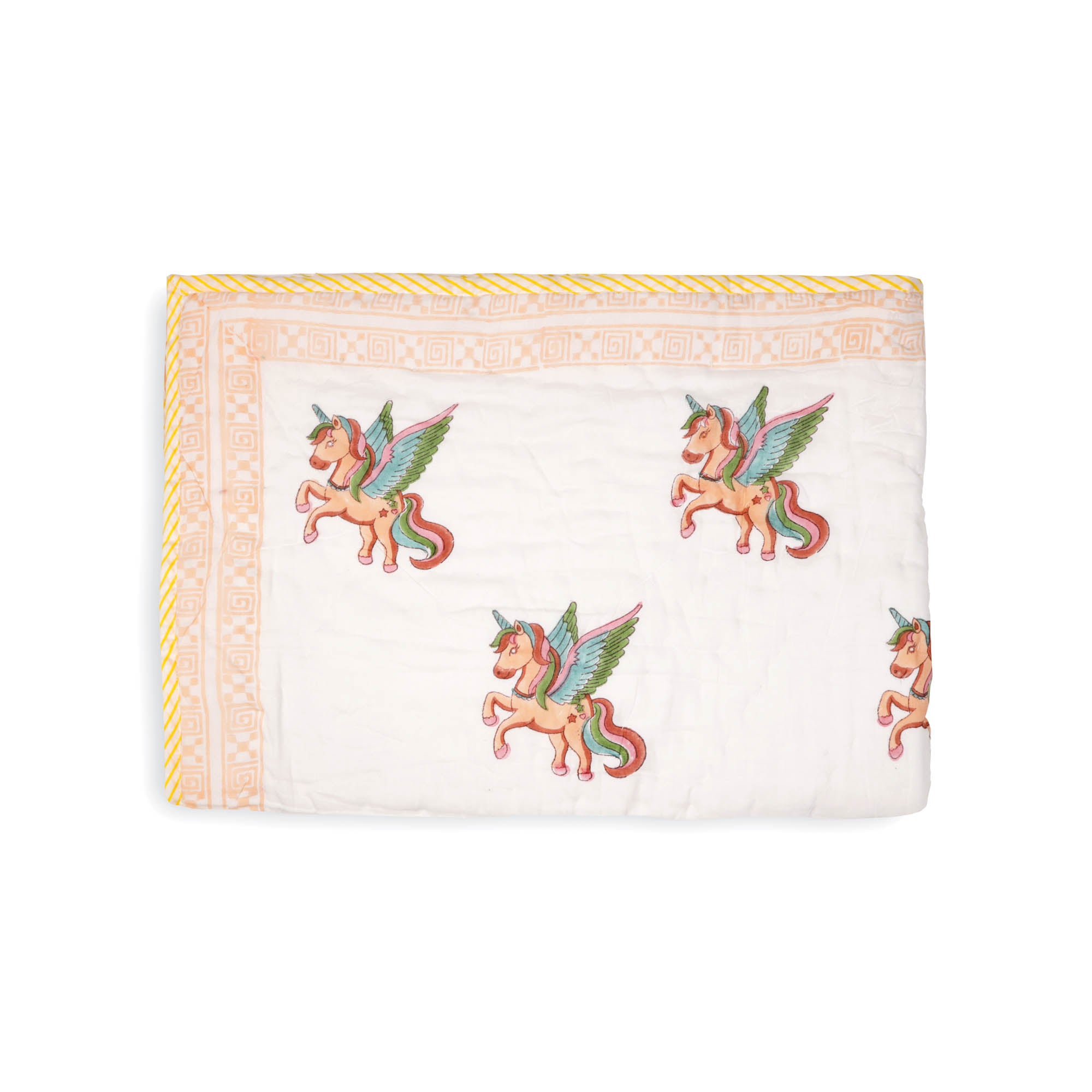 Kicks and Crawl - Flying Unicorn Quilted Thick Blanket