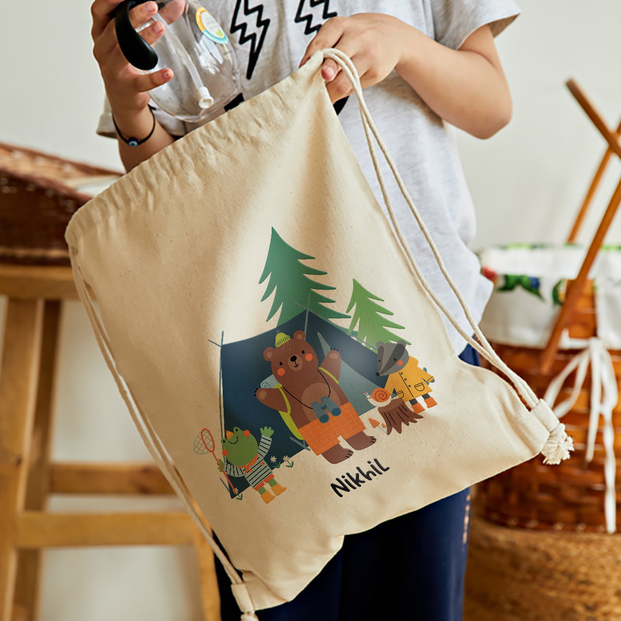 Personalised Drawstring Bag - Into The Wild