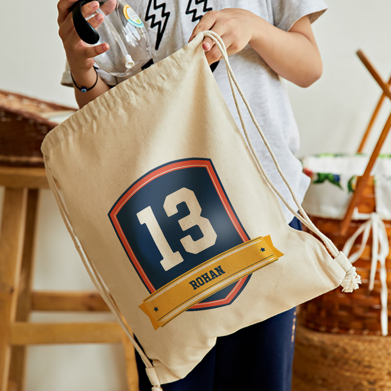 Personalised Drawstring Bag - Jersey Number