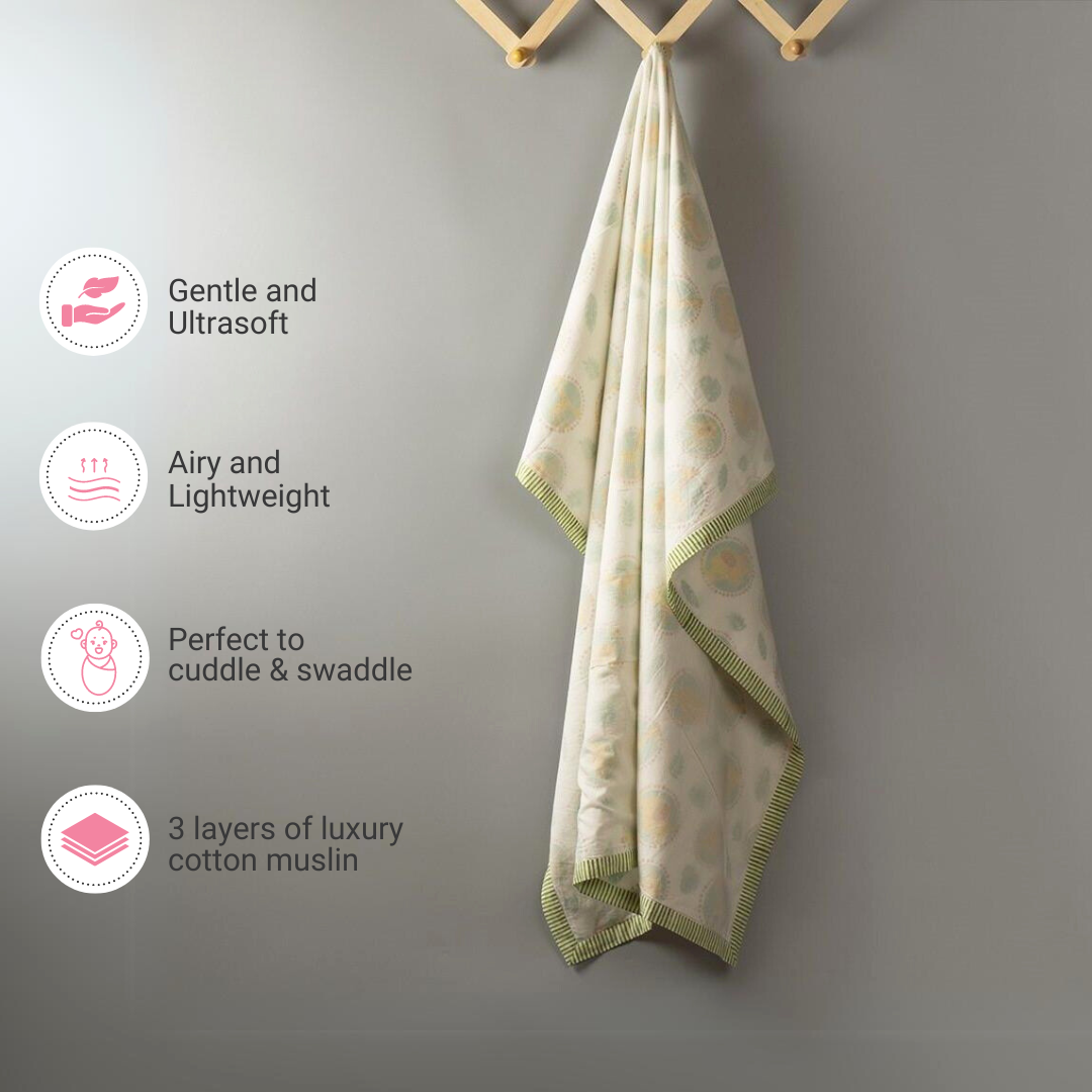 Gudgoodie Kids Cotton Muslin Dohar - Ultrasoft & Breathable
