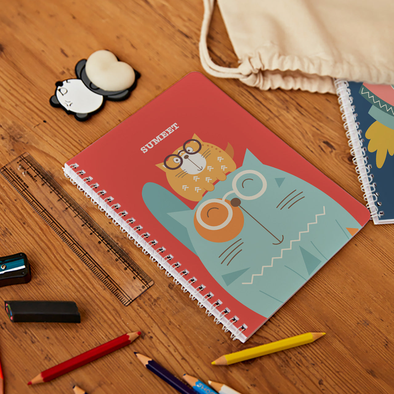 Personalised Spiral Notebook - Kitty Cat