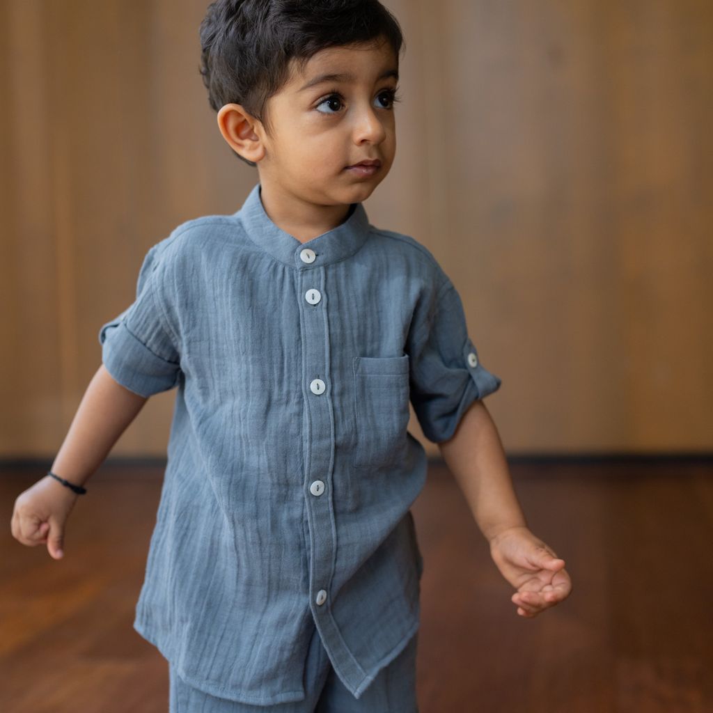 Muslin Shirt & Shorts Set