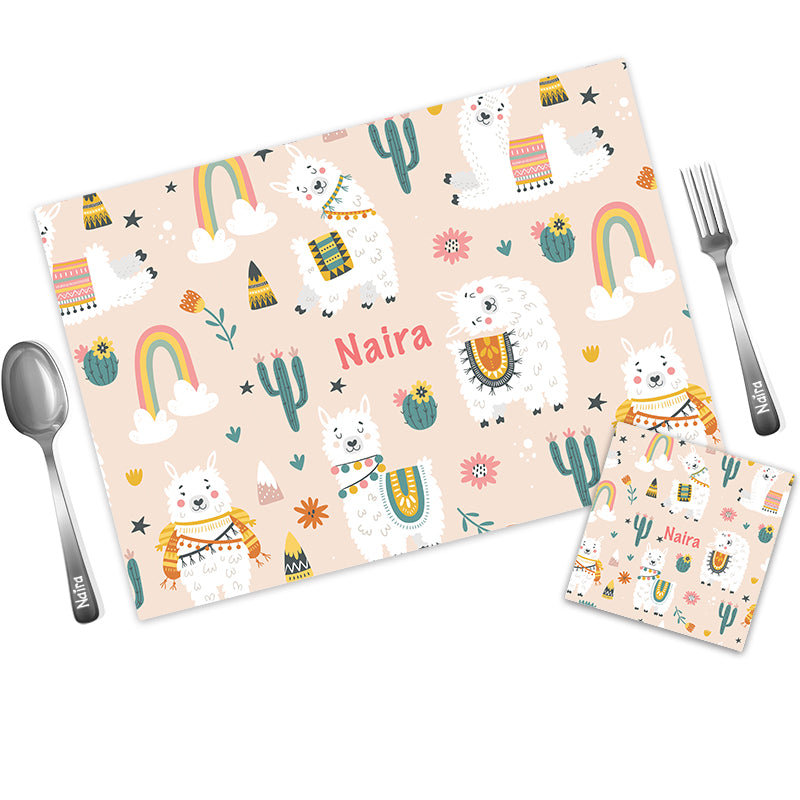 Mat Coaster Set - Llama