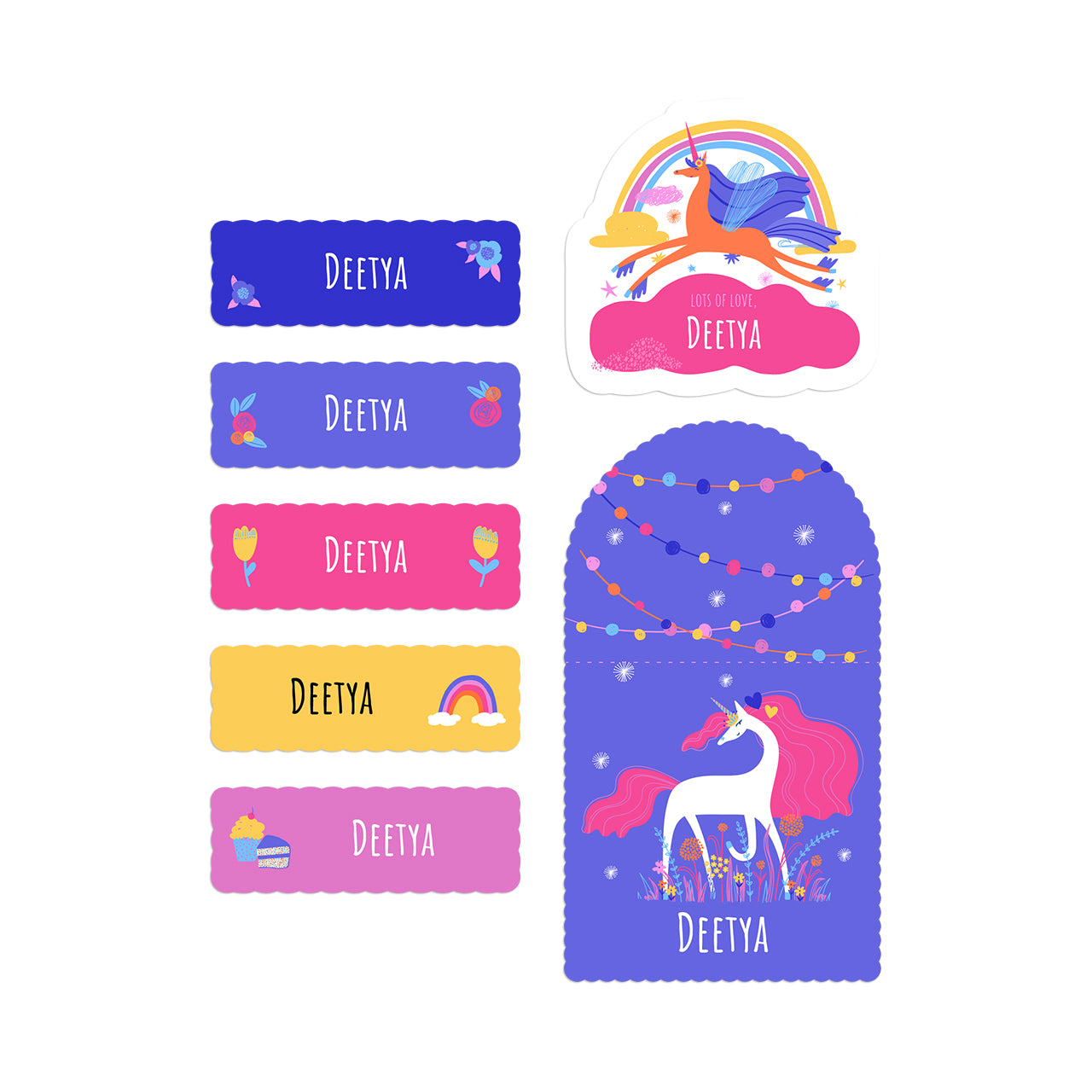 Name Labels / Gift Stickers - Magical Unicorn
