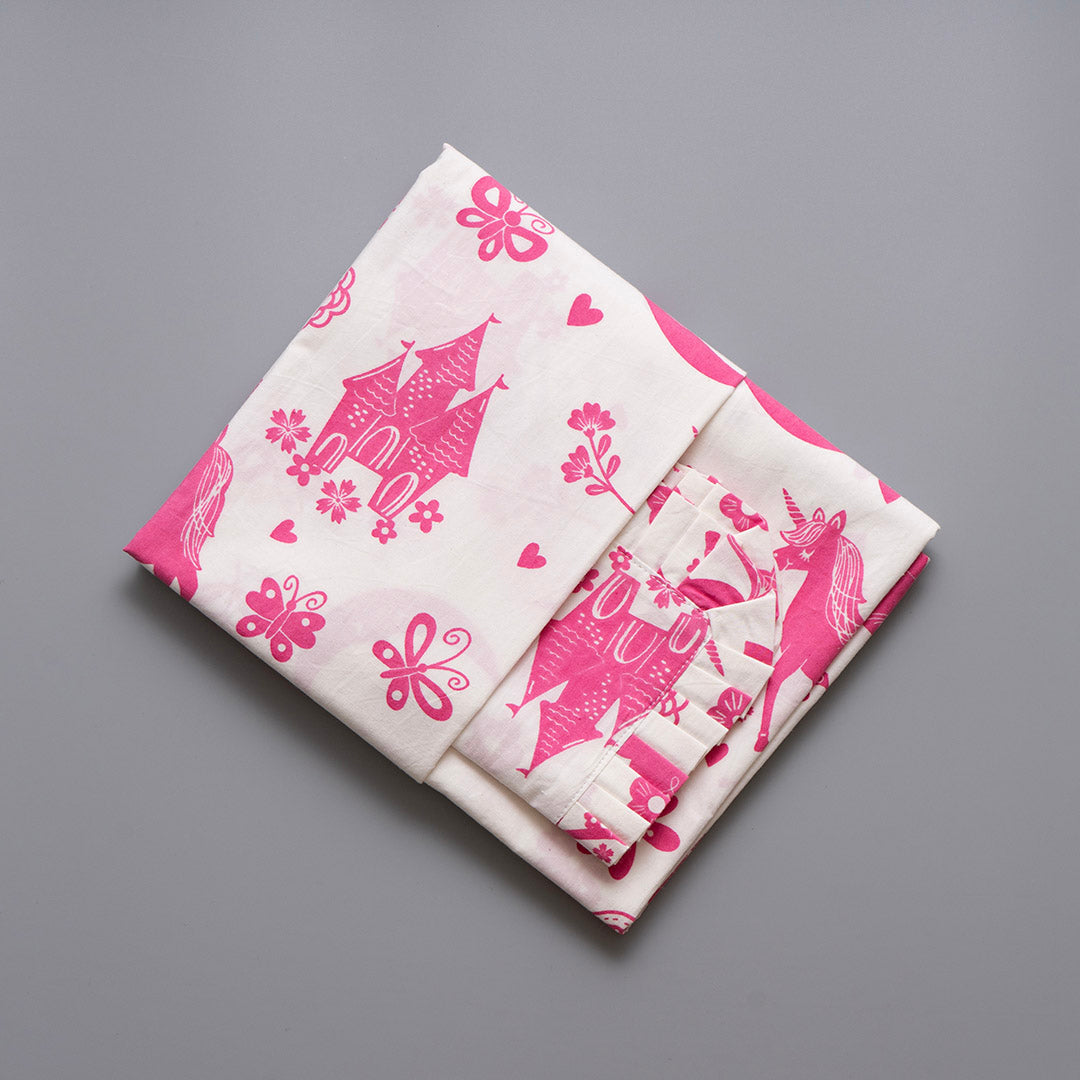 Gudgoodie Flat Crib Bedsheet - 100% Cotton Percale - Magical Unicorns