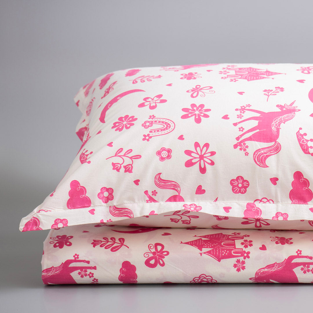 Gudgoodie Flat Crib Bedsheet - 100% Cotton Percale - Magical Unicorns