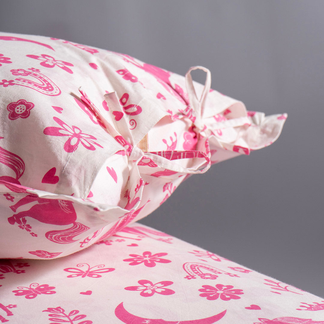 Gudgoodie Flat Crib Bedsheet - 100% Cotton Percale - Magical Unicorns