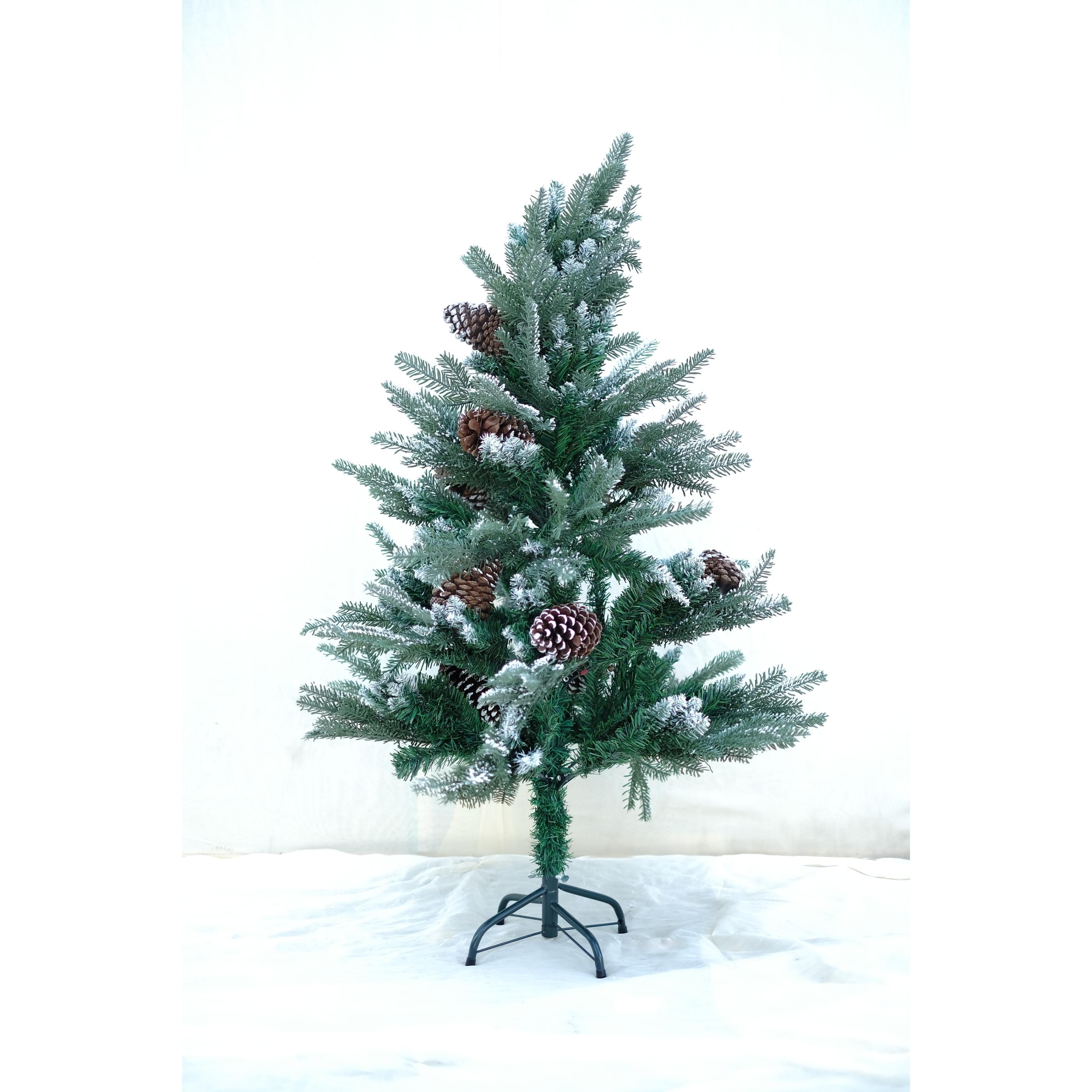 SWEN 4 feet BALSAM Christmas Tree With Light Frosting and Large Pine Cones