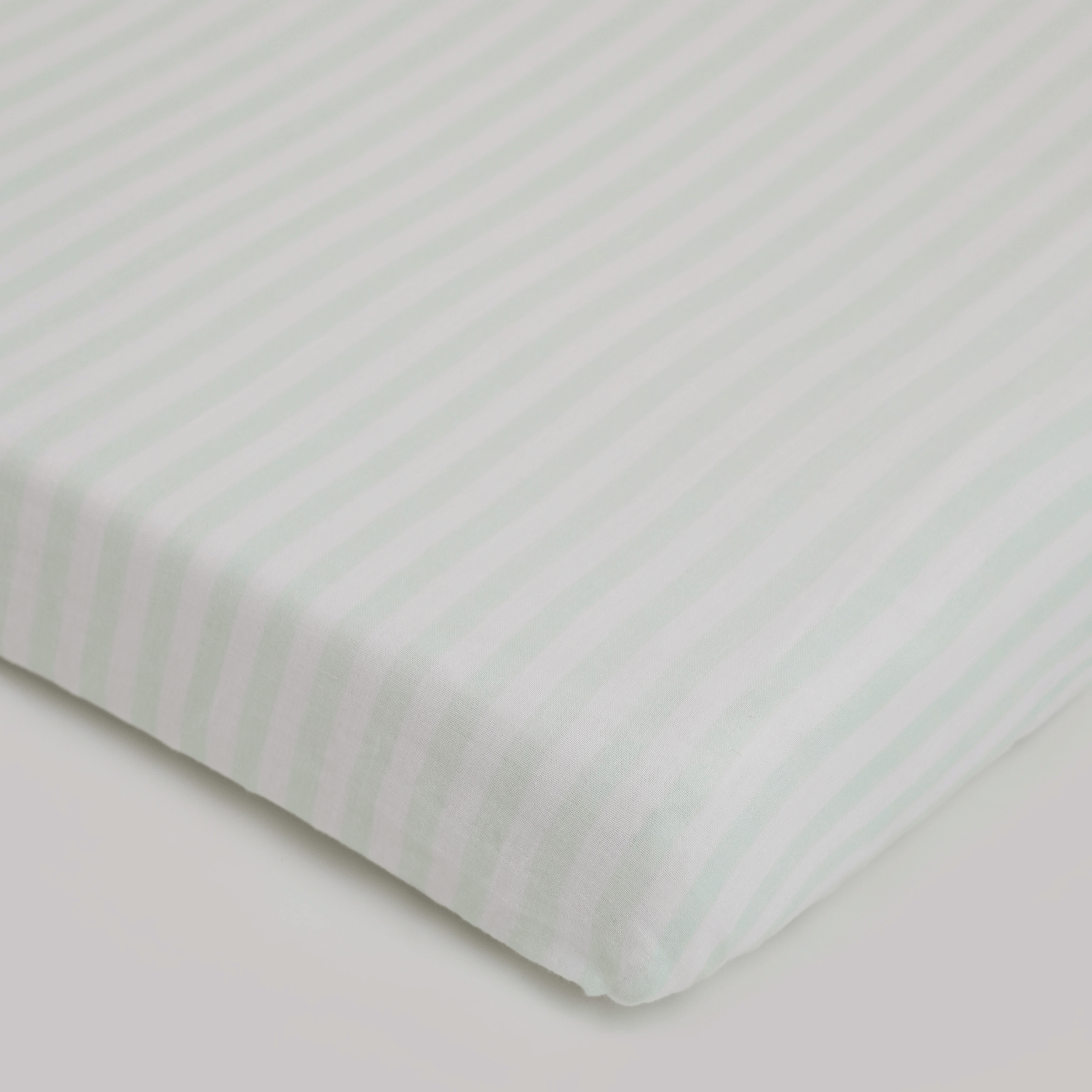 Mint & White Fitted Cot Sheet