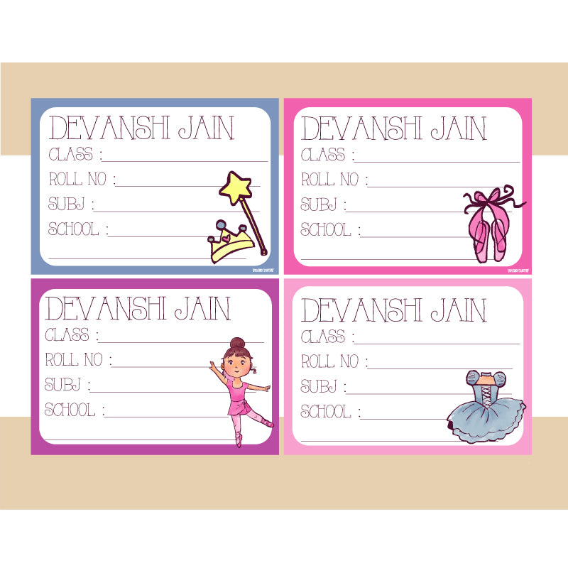 Personalised School Book Labels - Pack of 36