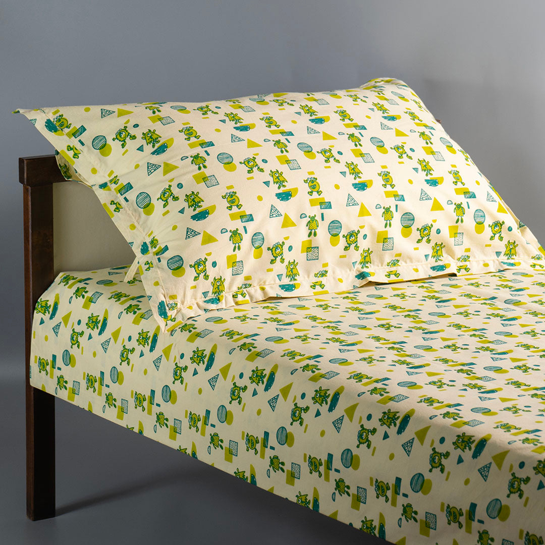 Gudgoodie Kids Flat Bedsheet Set - 100% Cotton Percale - Queen/Double Bedsheet