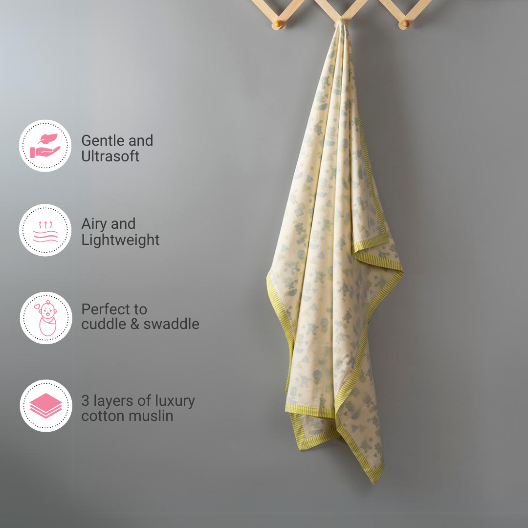 Gudgoodie Kids Cotton Muslin Dohar - Ultrasoft & Breathable