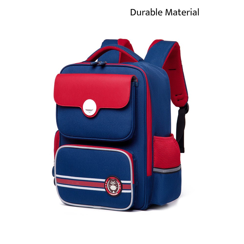 Navy with Red Flap Ergonomic Anti gravity Shock absorption School Backpack for Kids - Little Surprise BoxNavy with Red Flap Ergonomic Anti gravity Shock absorption School Backpack for Kids