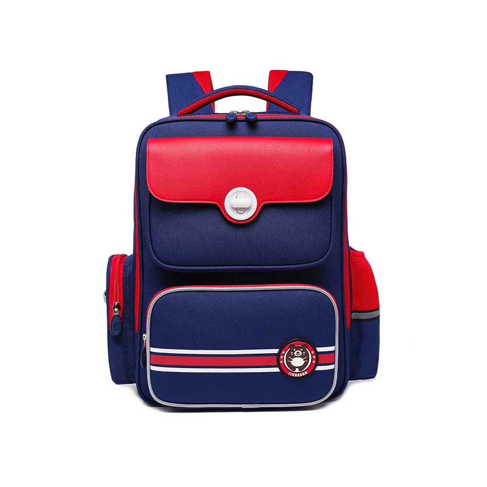 Navy with Red Flap Ergonomic Anti gravity Shock absorption School Backpack for Kids - Little Surprise BoxNavy with Red Flap Ergonomic Anti gravity Shock absorption School Backpack for Kids