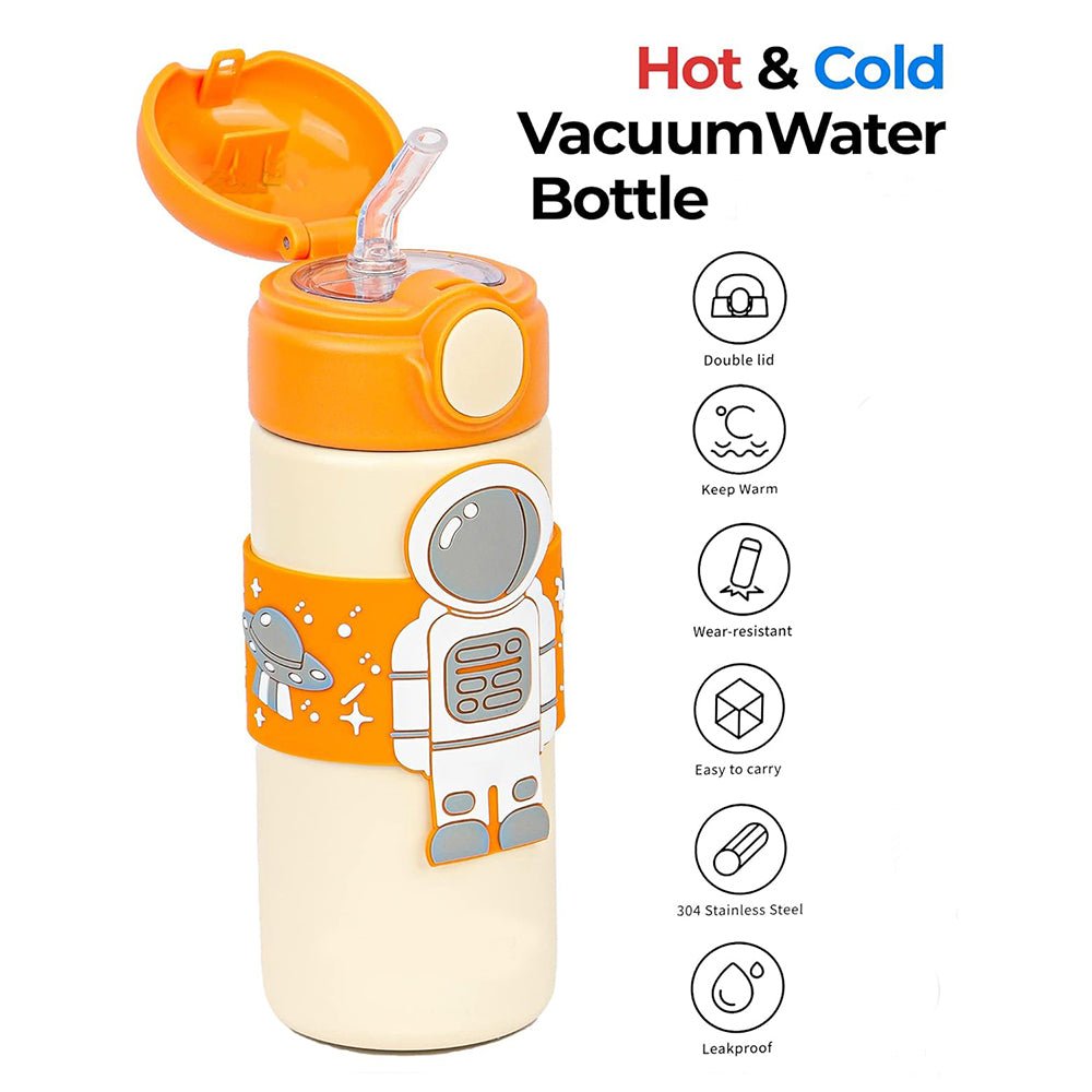 Orange Band Cream Astronaut, Stainless Steel Kids Water Bottle, 500 ml - Little Surprise BoxOrange Band Cream Astronaut, Stainless Steel Kids Water Bottle, 500 ml