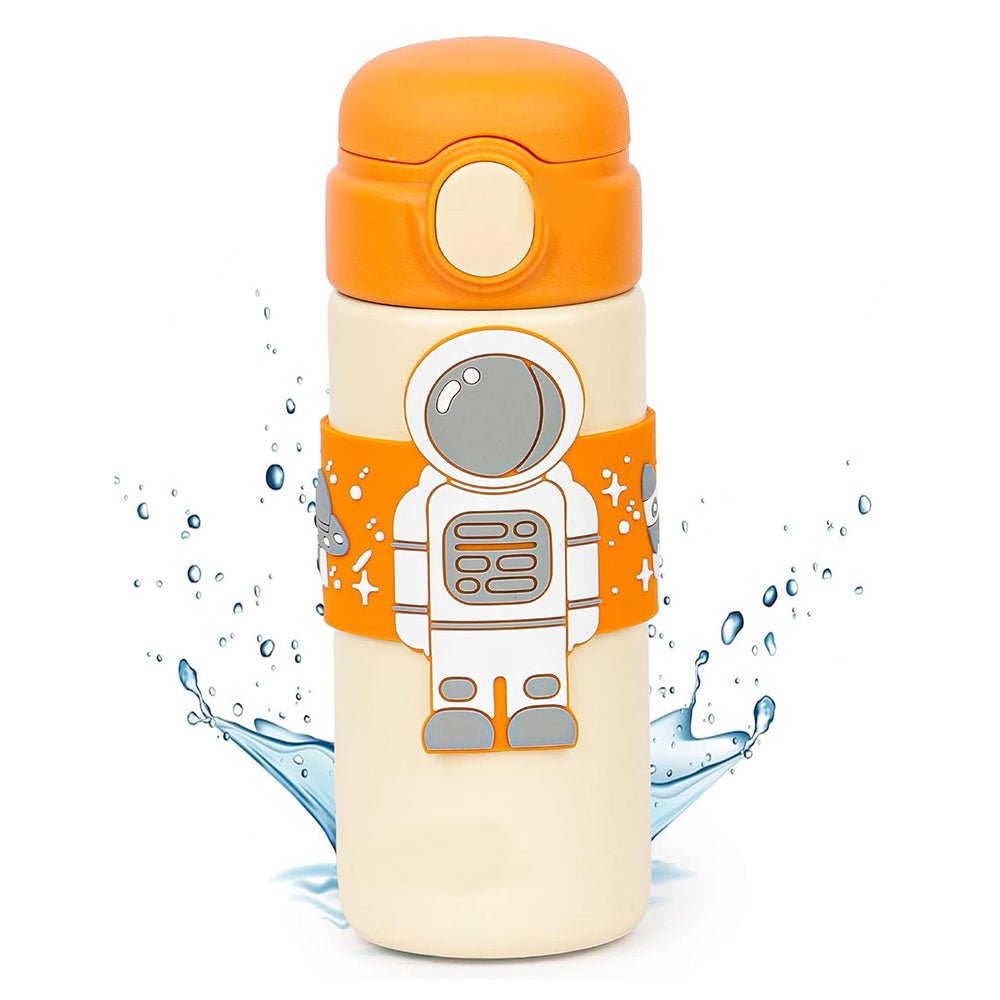 Orange Band Cream Astronaut, Stainless Steel Kids Water Bottle, 500 ml - Little Surprise BoxOrange Band Cream Astronaut, Stainless Steel Kids Water Bottle, 500 ml