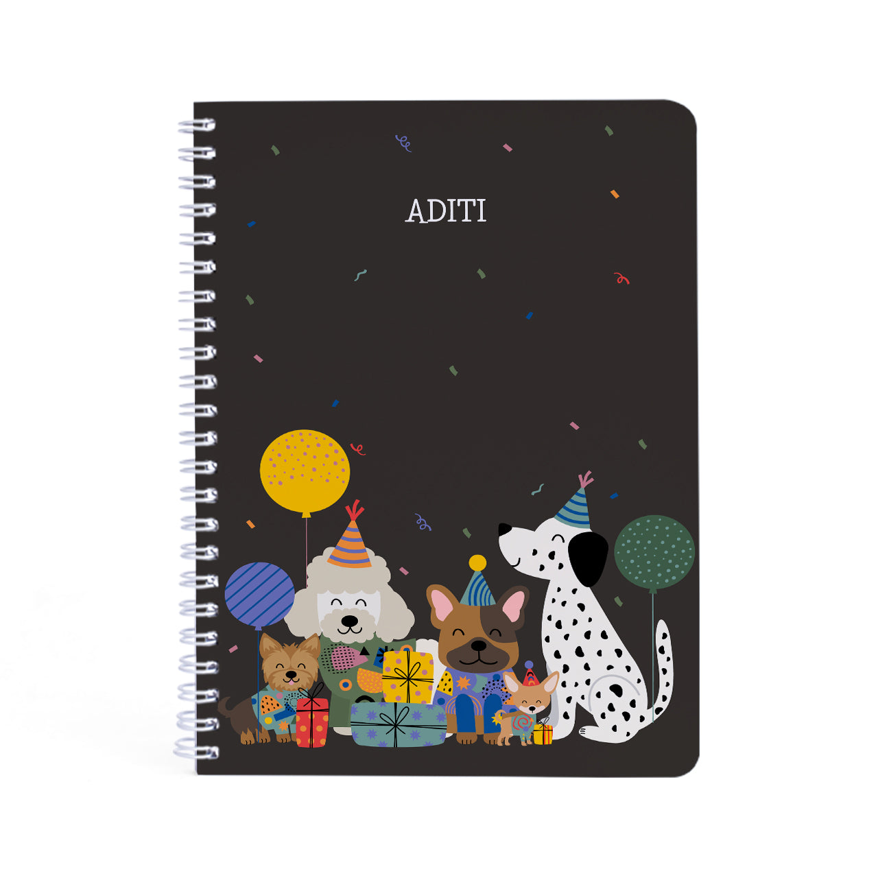 Personalised Spiral Notebook - Paw Party