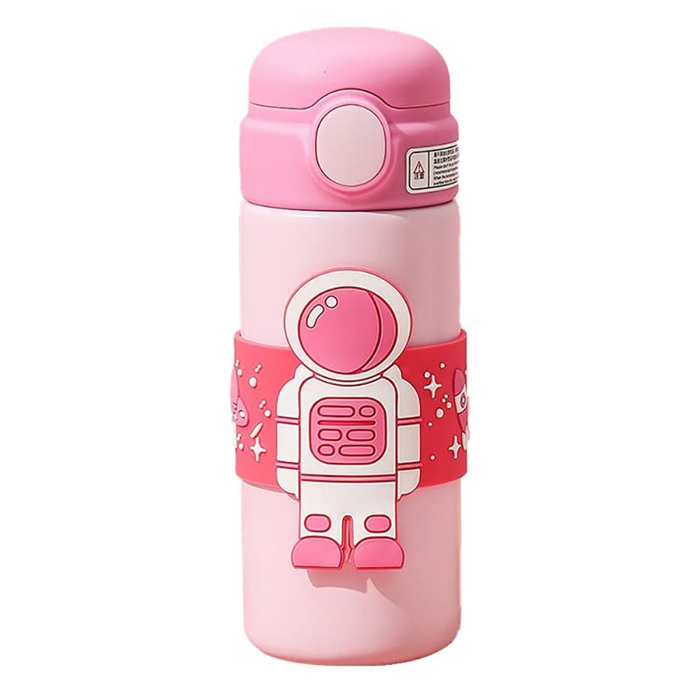 Pink Band Astronaut, Stainless Steel Kids Water Bottle, 500 ml - Little Surprise BoxPink Band Astronaut, Stainless Steel Kids Water Bottle, 500 ml