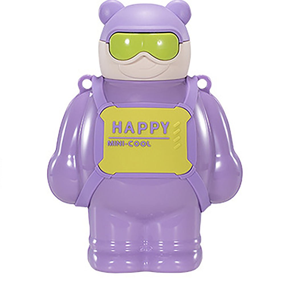 Purple Happy Ted Stainless Steel water Bottle for Kids, 450ml - Little Surprise BoxPurple Happy Ted Stainless Steel water Bottle for Kids, 450ml