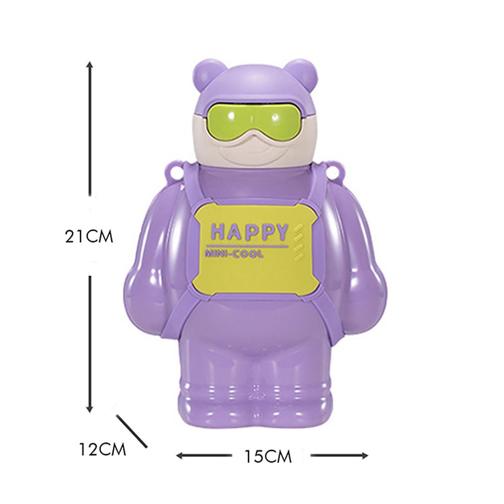 Purple Happy Ted Stainless Steel water Bottle for Kids, 450ml - Little Surprise BoxPurple Happy Ted Stainless Steel water Bottle for Kids, 450ml