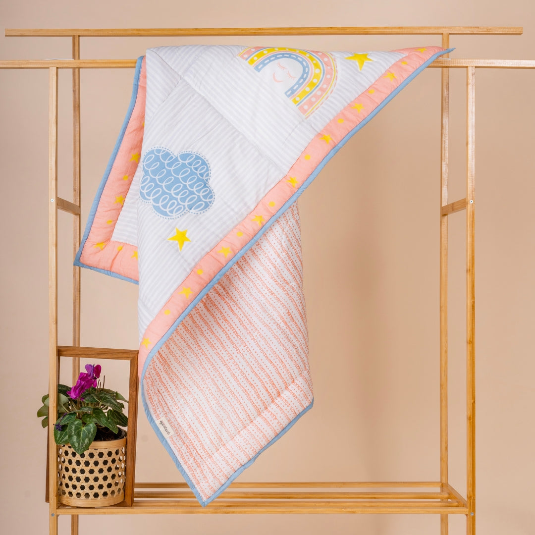 Gudgoodie Cotton Muslin Baby Quilt - Rainbow Dreams