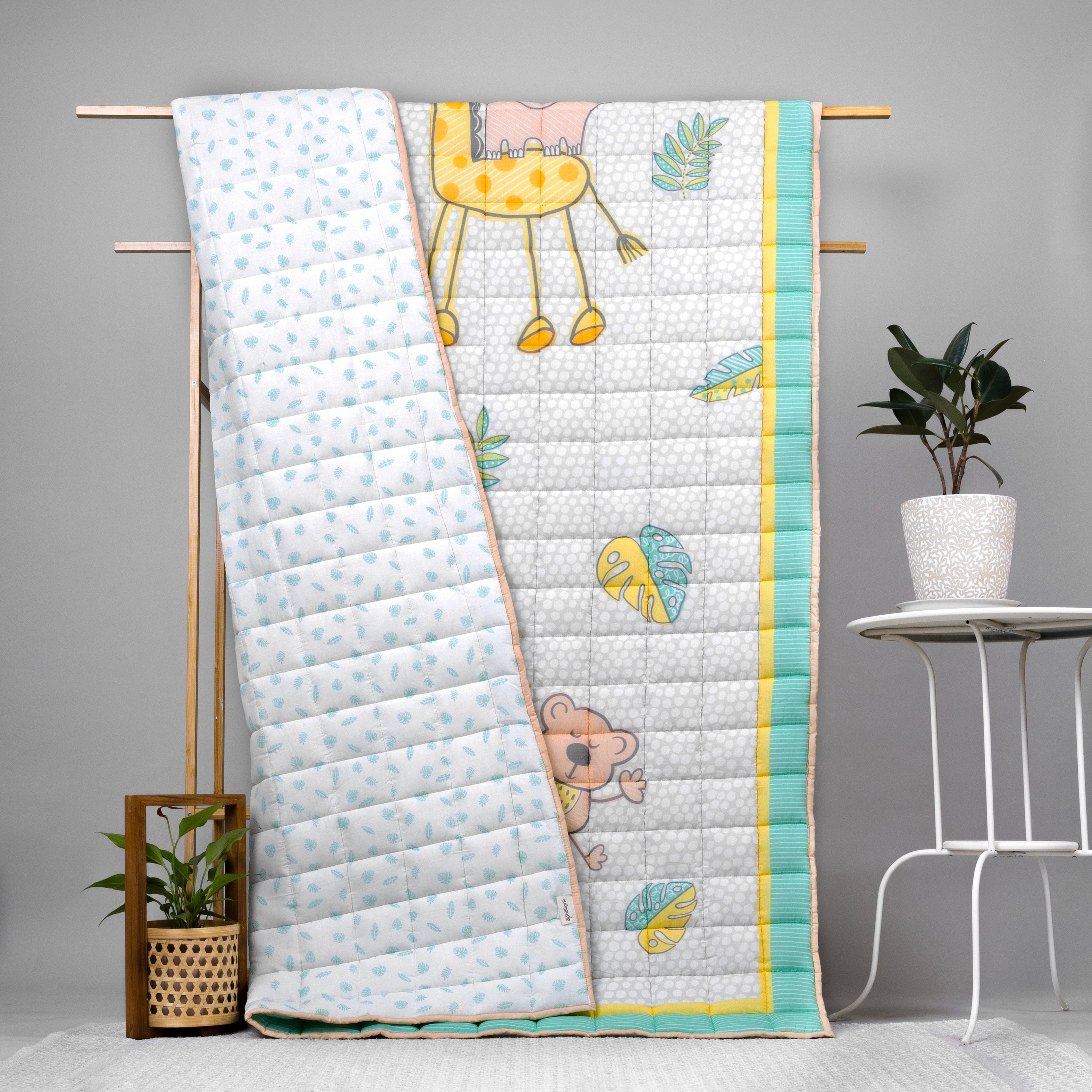 Gudgoodie Cotton Muslin Baby Quilt - Jungle Safari