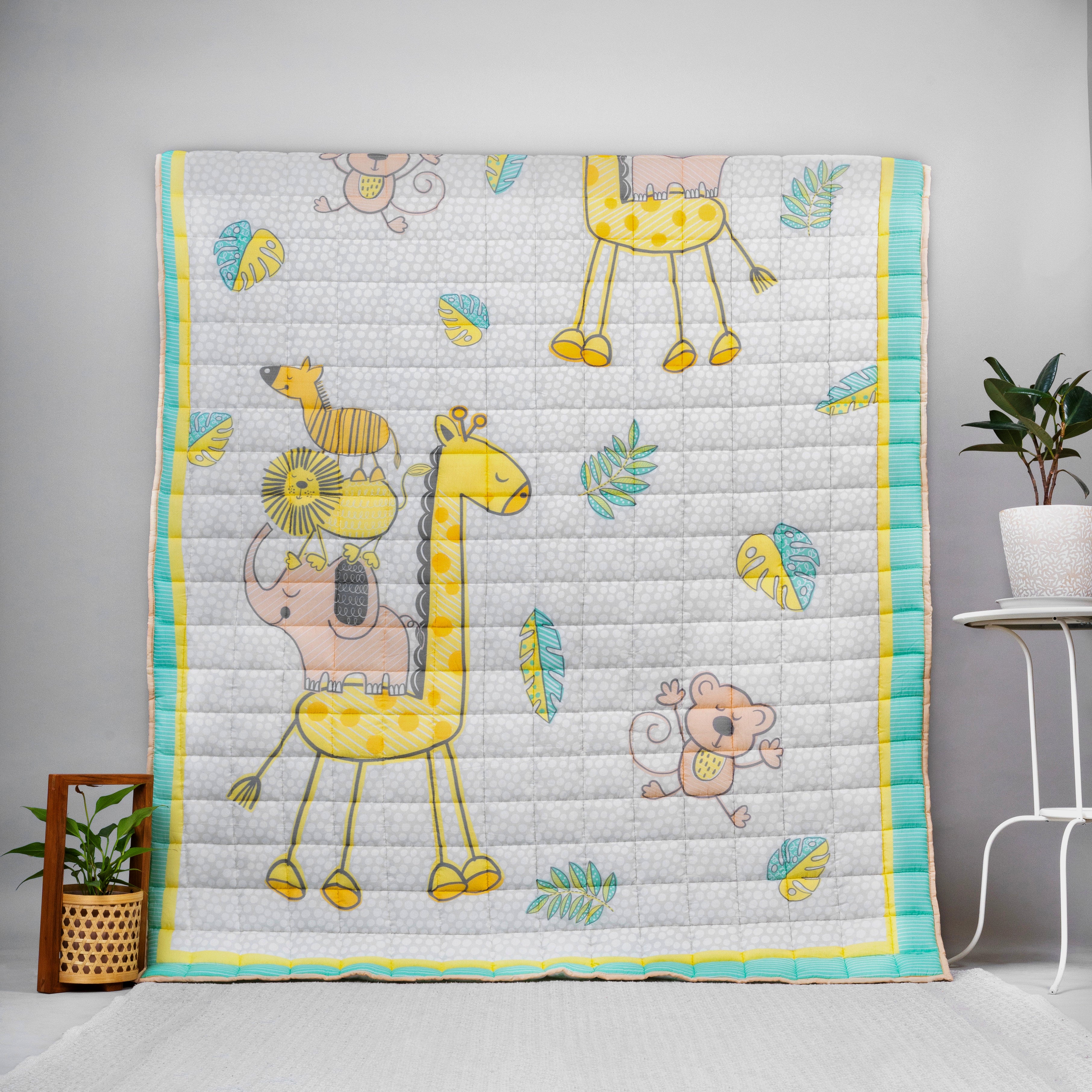 Gudgoodie Cotton Muslin Baby Quilt - Jungle Safari