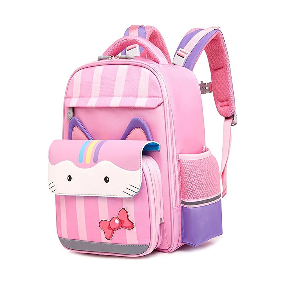 Shiny Pink Cat Lunchbag and Ergonomic School Backpack for Kids.(2 pcs set) - Little Surprise BoxShiny Pink Cat Lunchbag and Ergonomic School Backpack for Kids.(2 pcs set)