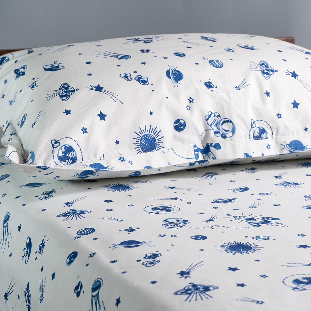 Gudgoodie Kids Flat Bedsheet Set - 100% Cotton Percale - Queen/Double Bedsheet