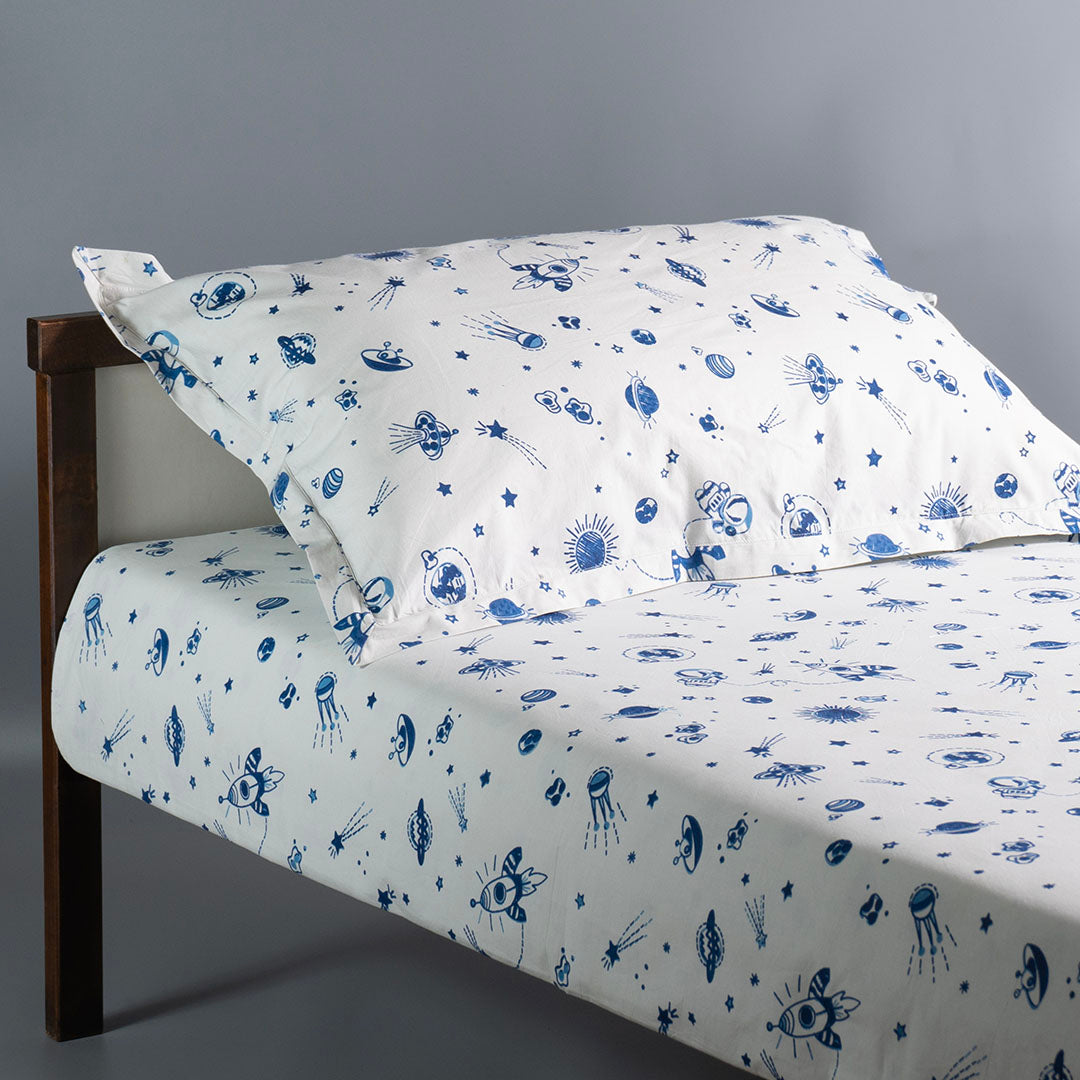 Gudgoodie Kids Flat Bedsheet Set - 100% Cotton Percale - Queen/Double Bedsheet