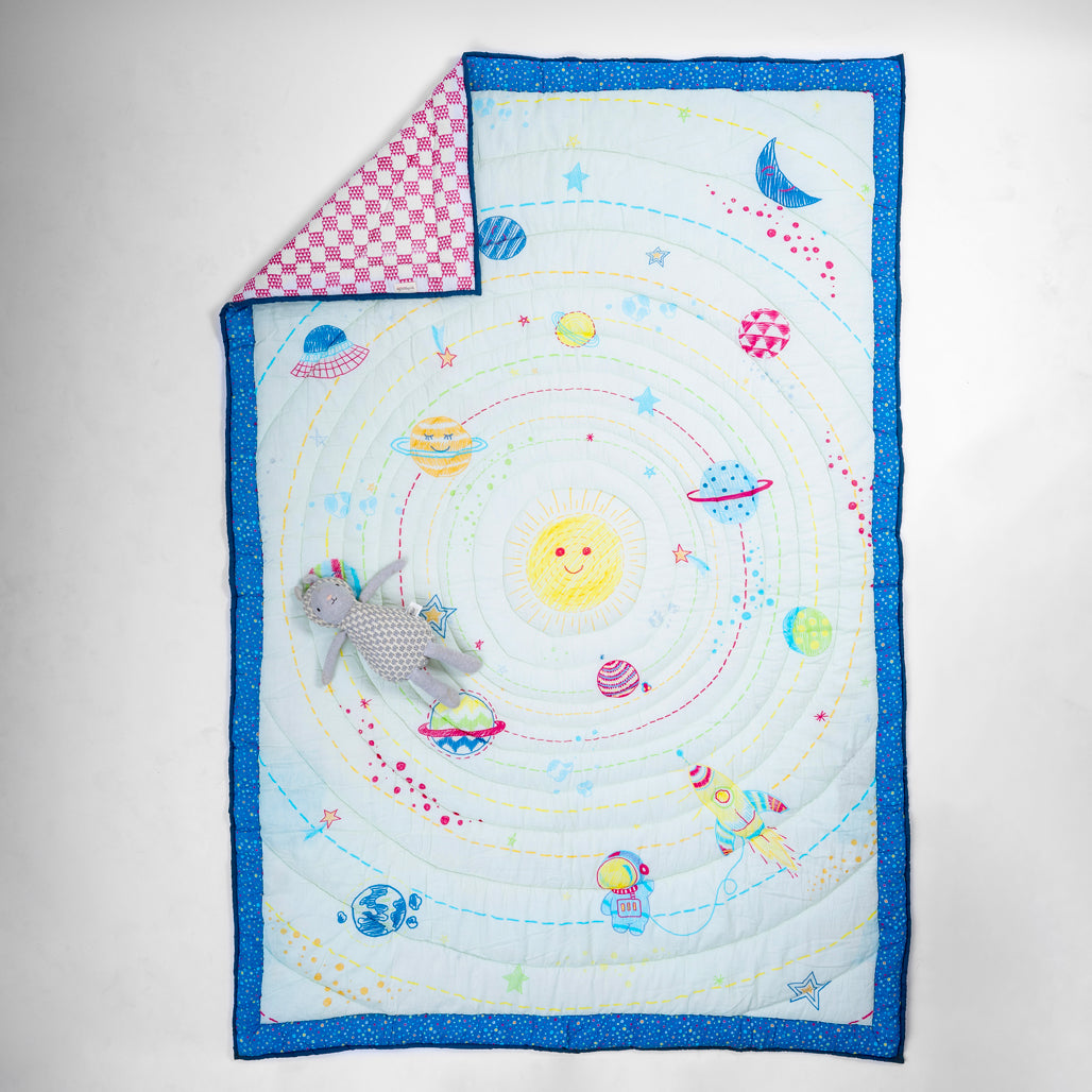 Gudgoodie Cotton Muslin Baby Quilt - Galactic Adventure