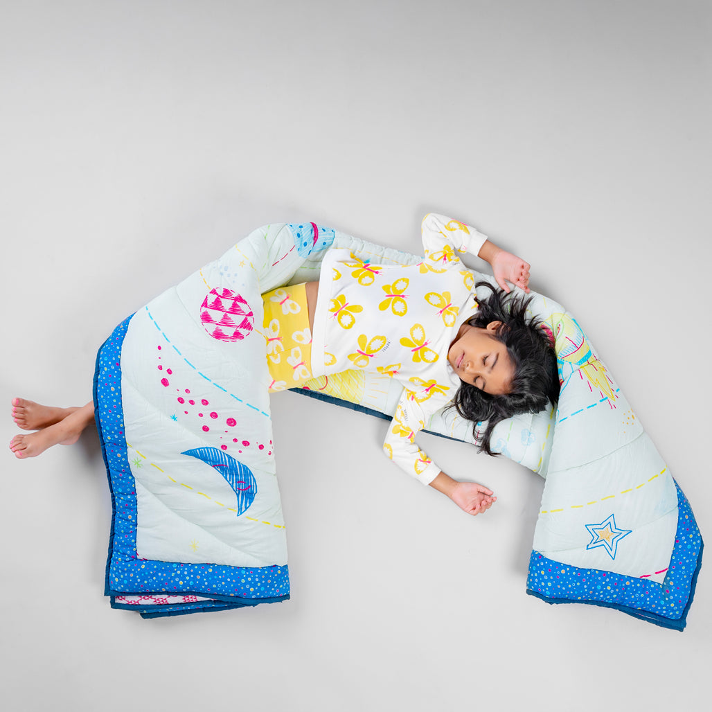 Gudgoodie Cotton Muslin Baby Quilt - Galactic Adventure