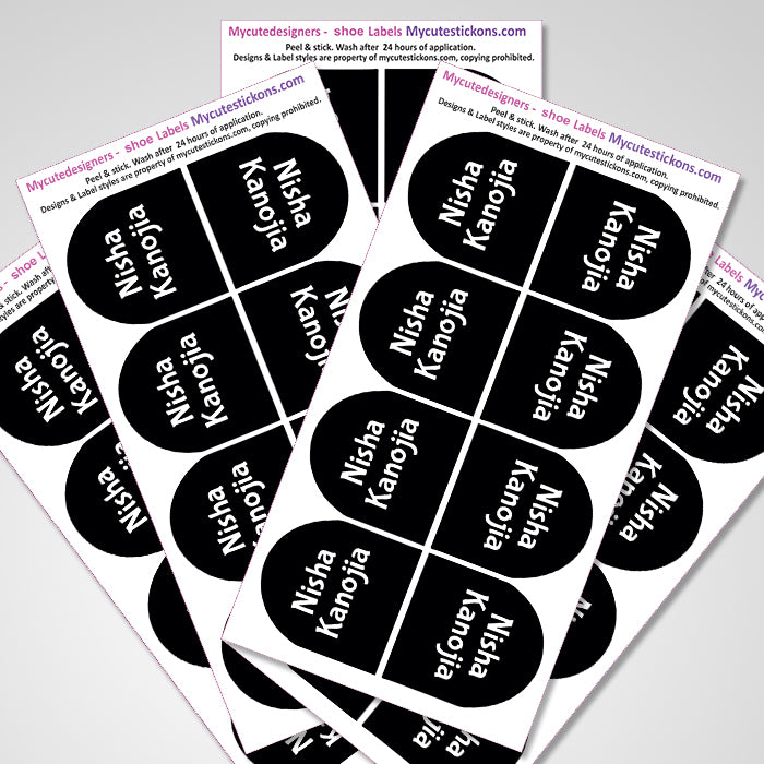 Shoe Labels Pack - Solid Black