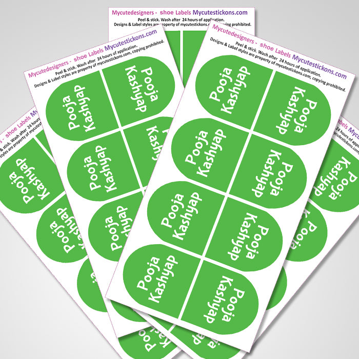 Shoe Labels Pack - Solid Green