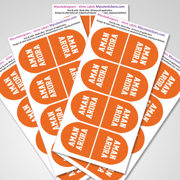 Shoe Labels Pack - Solid Orange