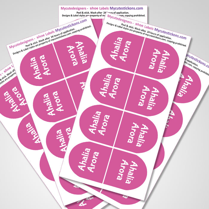Shoe Labels Pack - Solid Pink