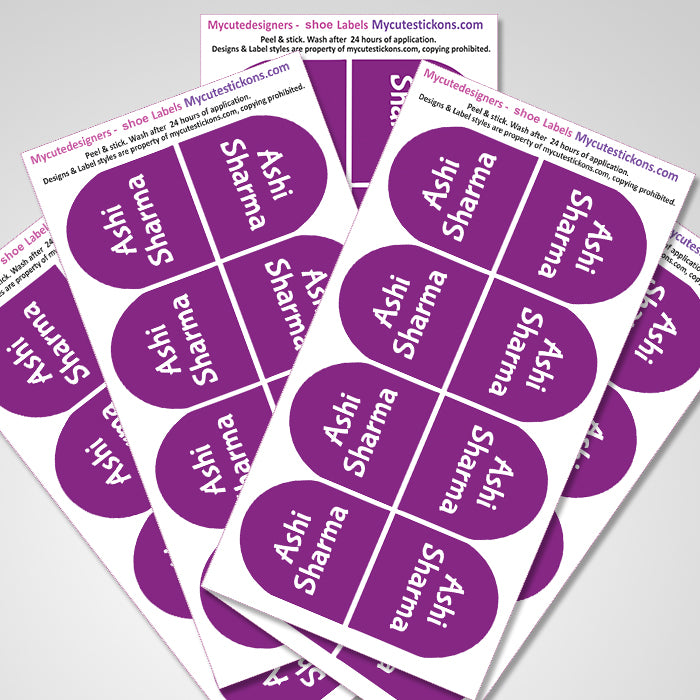 Shoe Labels Pack - Solid Purple