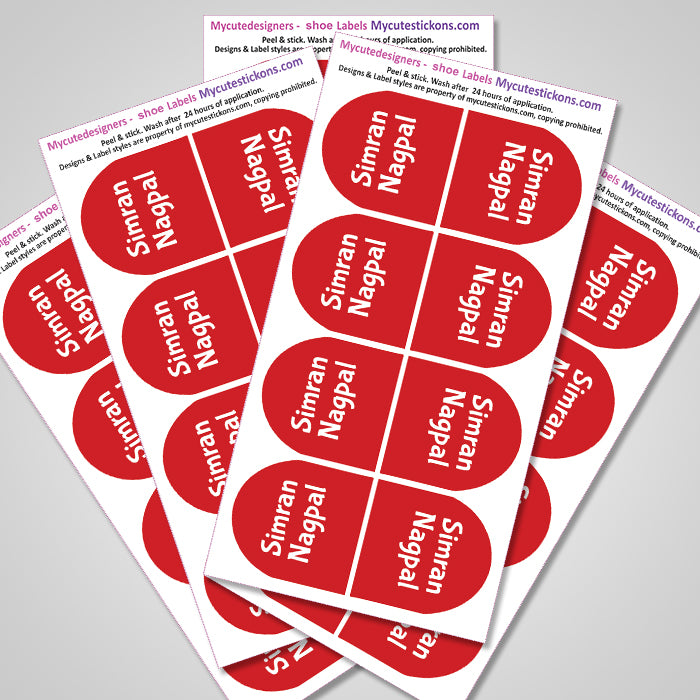 Shoe Labels Pack - Solid Red