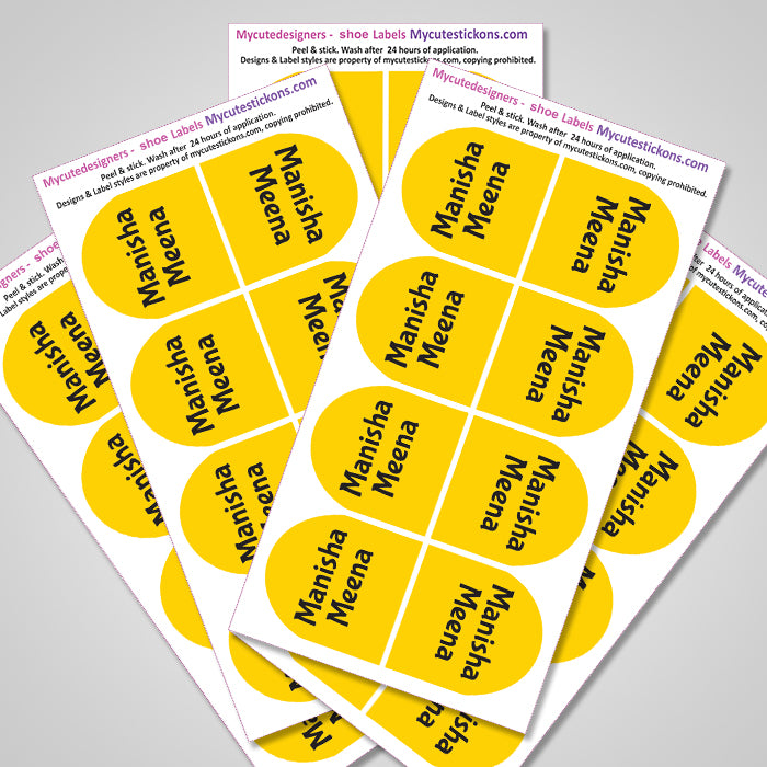 Shoe Labels Pack - Solid Yellow