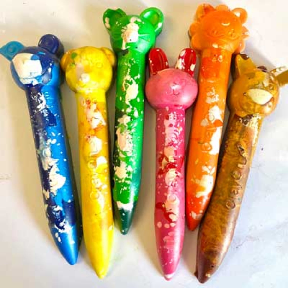 Animal Stick Crayons - Marbled / Plain Set of 6 / 12