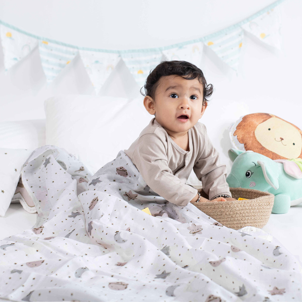 Tiny Snooze Organic Muslin Swaddles (Set of 2)- Starry Nights