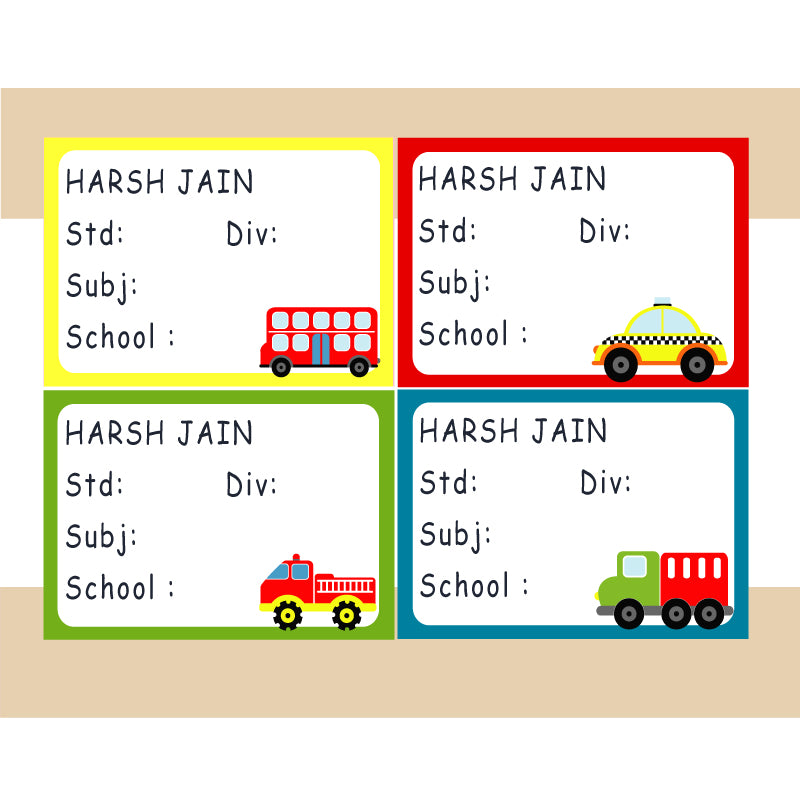 Personalised School Book Labels - Pack of 36
