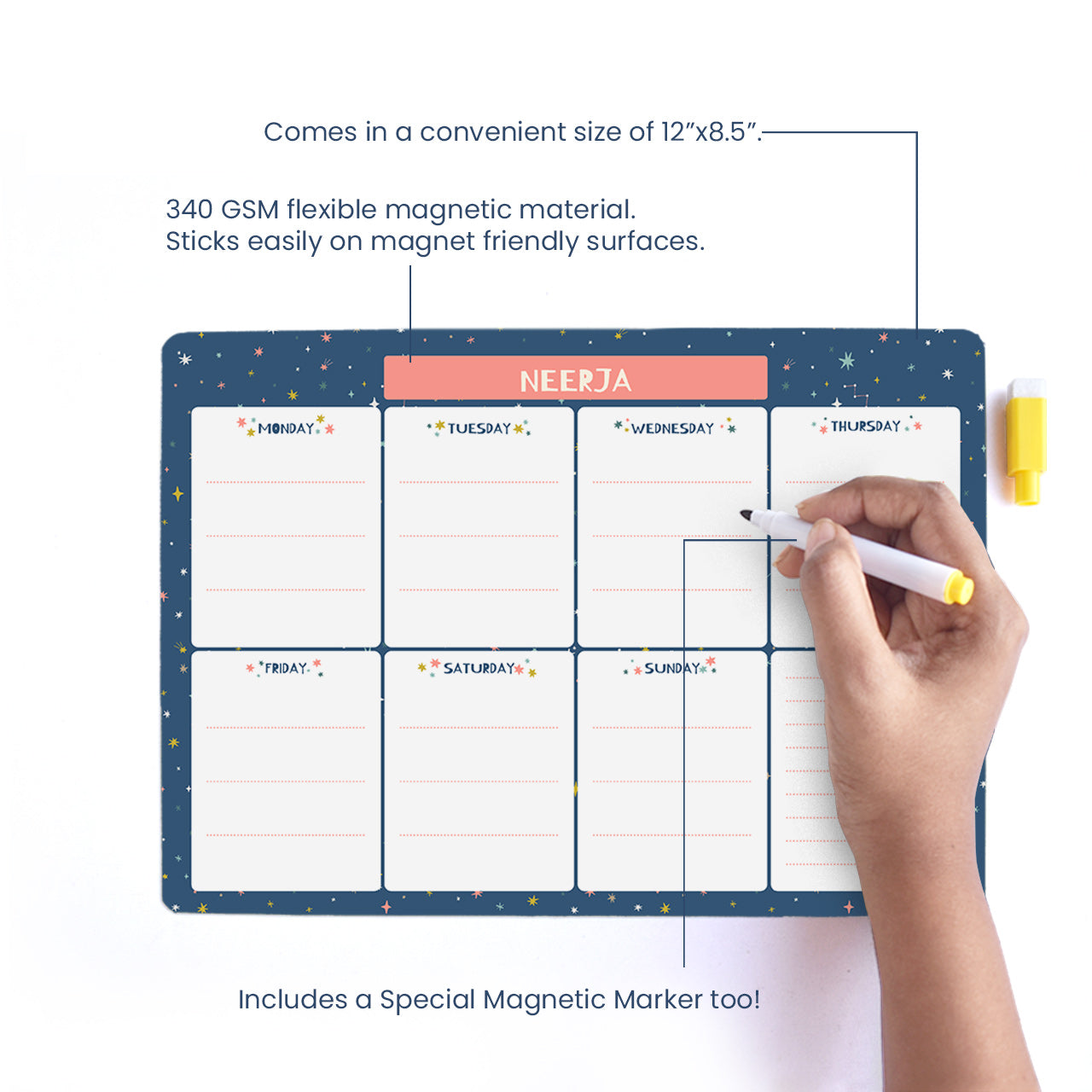 Personalised Meal / Weekly Planner - Twinkling Stars