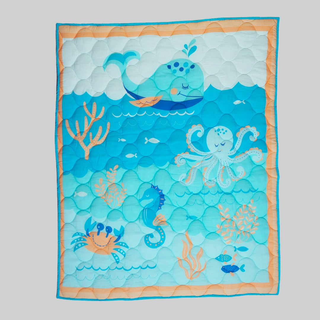 Gudgoodie Cotton Muslin Baby Quilt - Undersea Oasis