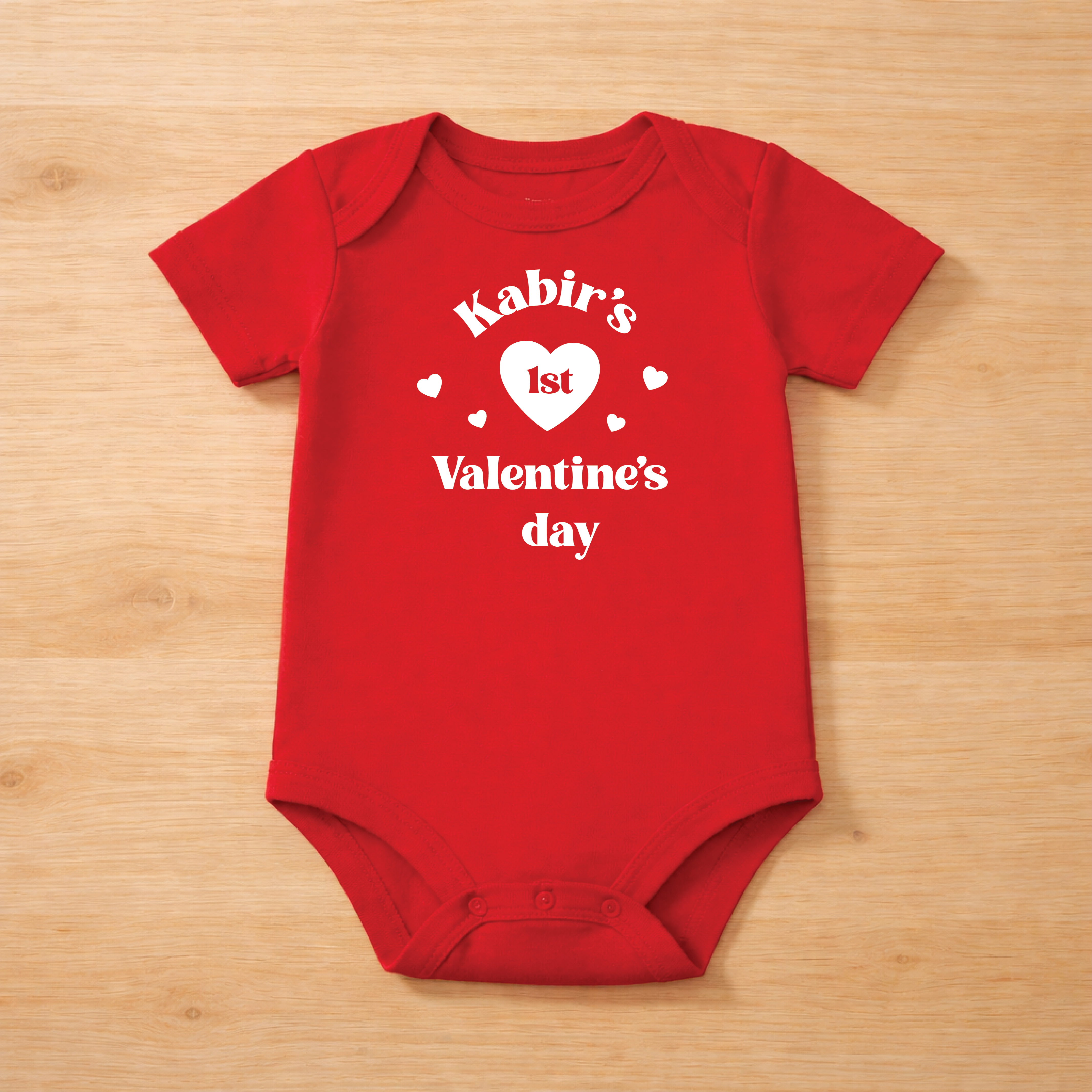 1st Valentine's Day Onesie Red