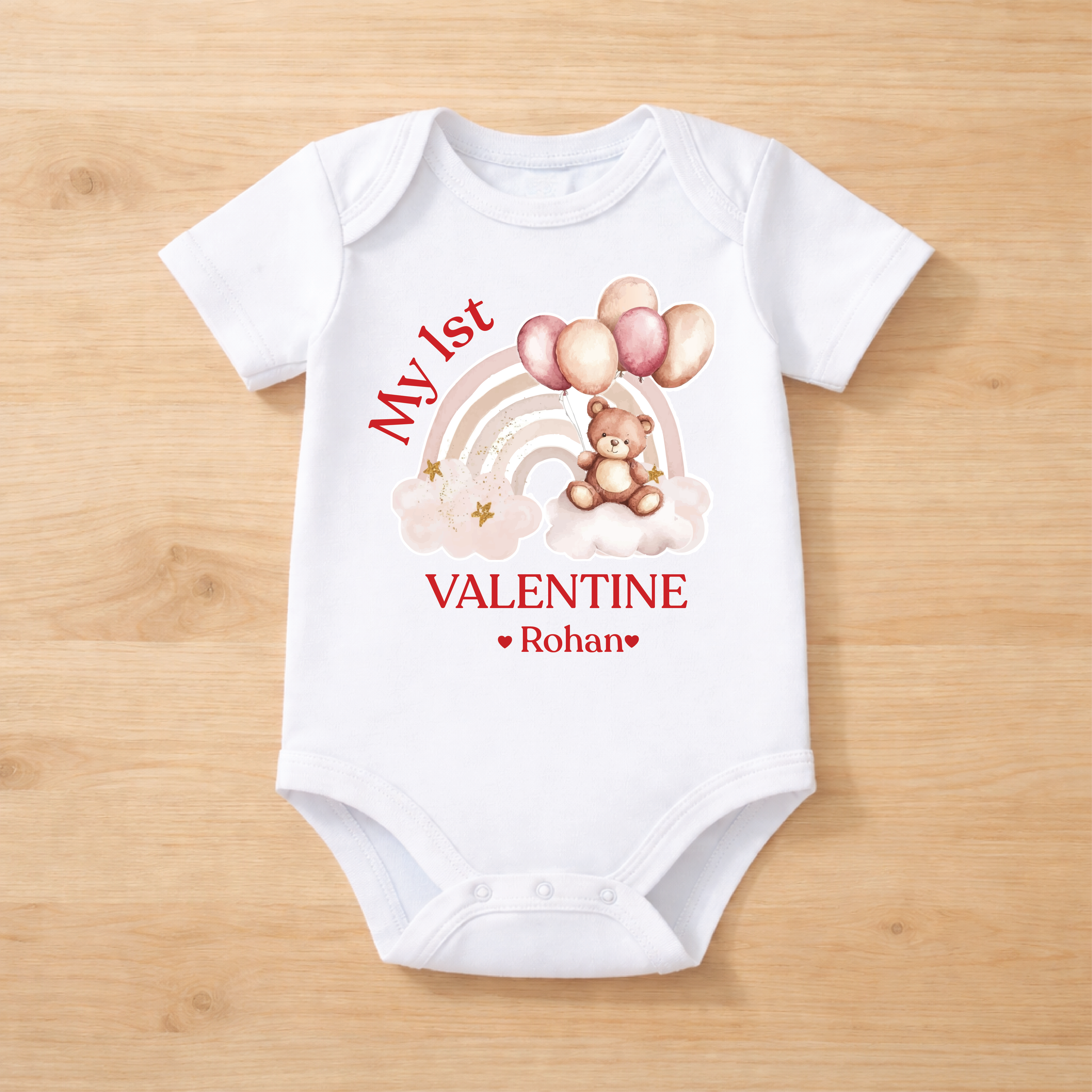 My First Valentine Onesie White