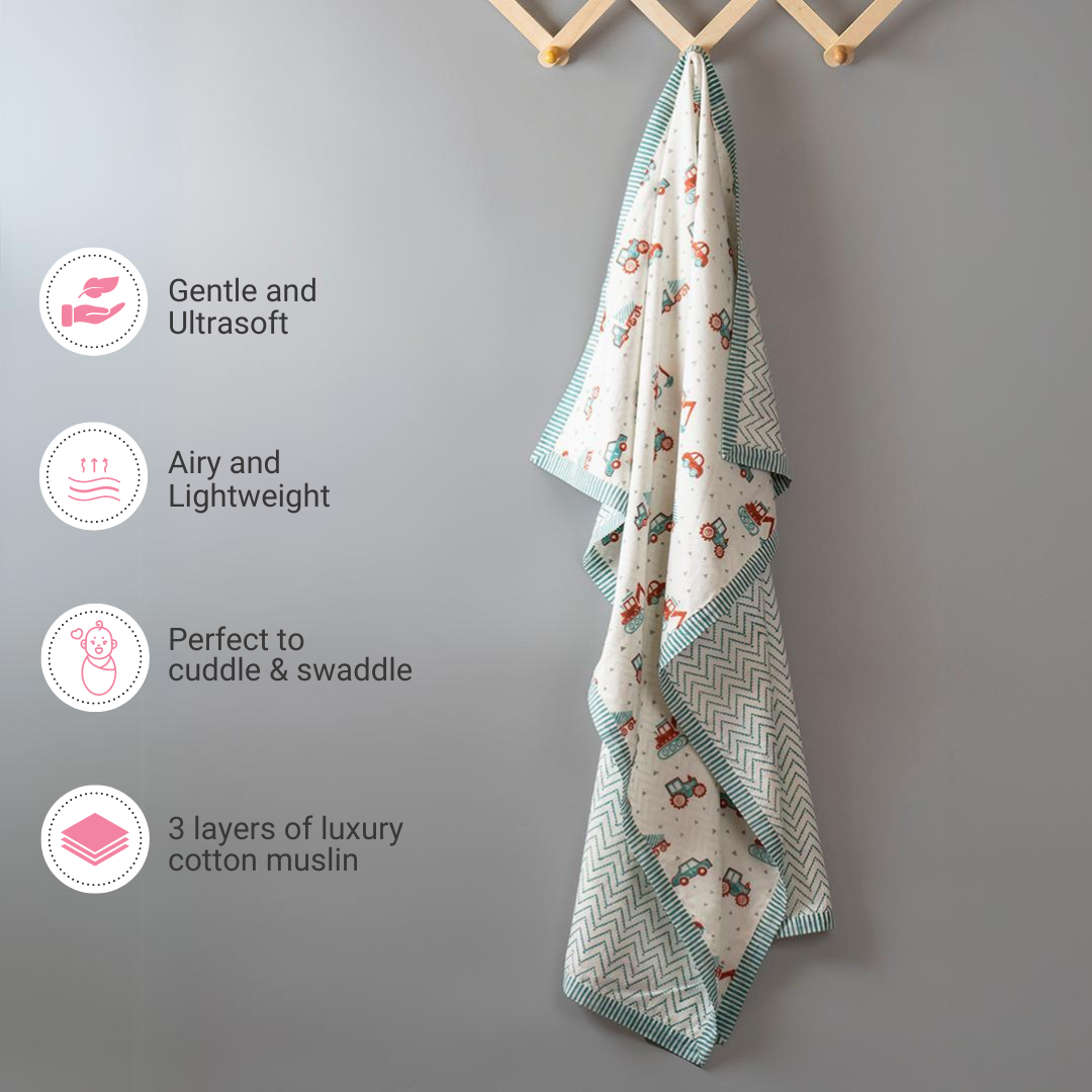 Gudgoodie Kids Cotton Muslin Dohar - Ultrasoft & Breathable