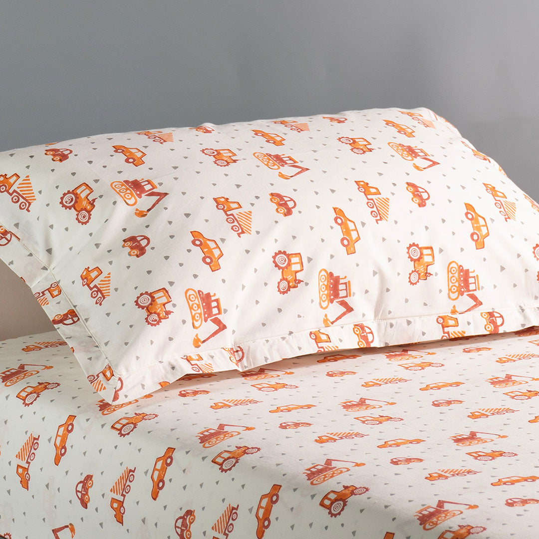 Gudgoodie Kids Flat Bedsheet Set - 100% Cotton Percale - Queen/Double Bedsheet