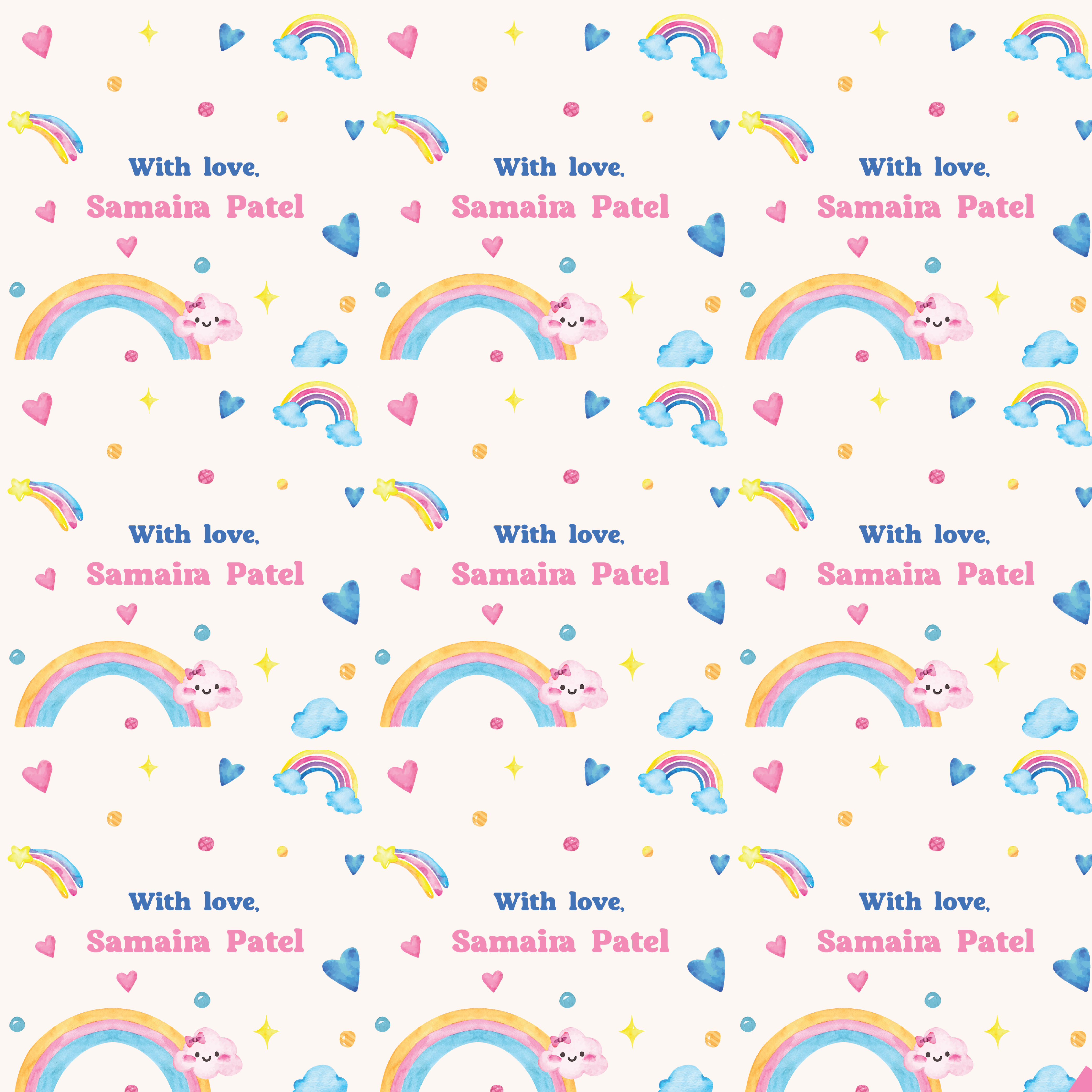 Personalised Gift Wrapping Paper (Girl)